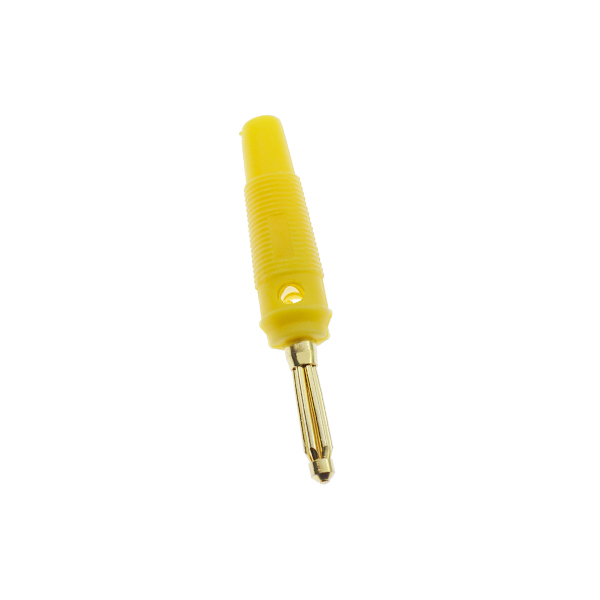 镀真金免焊大电流4mm香蕉插头 黄色（1个） [CE010-018]
