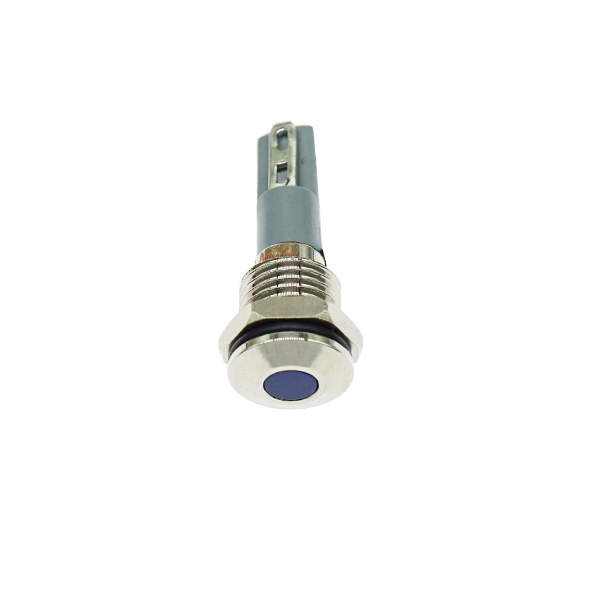 LED金属指示灯平头不带线 10mm12v-24v 蓝色 焊接脚  [SH003-023]