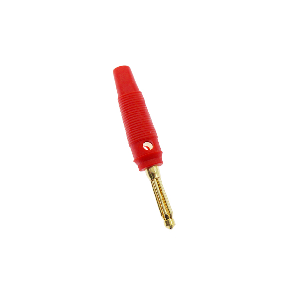 镀真金免焊大电流4mm香蕉插头 红色（1个） [CE010-020]