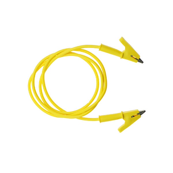 双头鳄鱼夹线-硅胶线耐压1500电流10A长1米 黄色  [BD001-020]