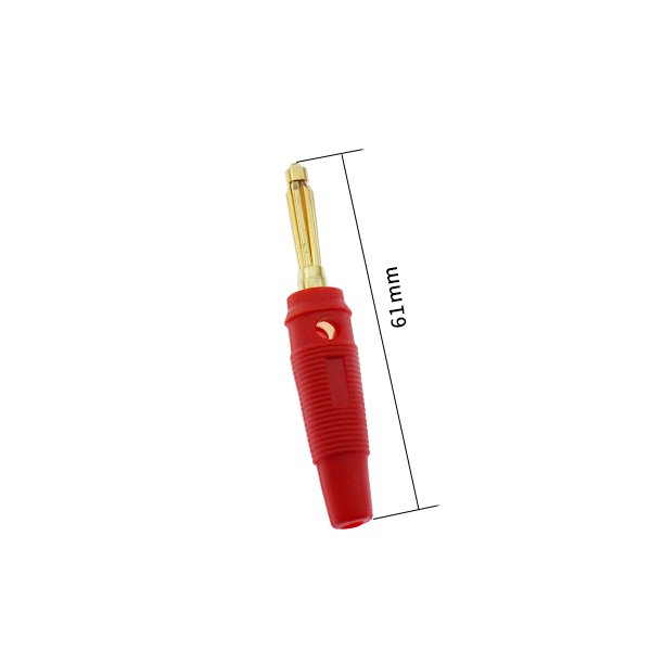 镀真金免焊大电流4mm香蕉插头 红色（1个） [CE010-020]