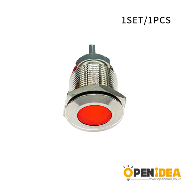 LED金属指示灯平头不带线 19mm12v-24v 红色 螺丝脚  [SH003-045]