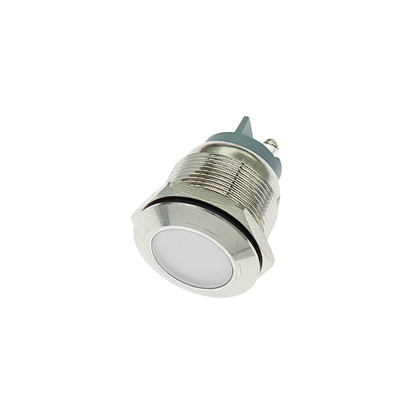 LED金属指示灯平头不带线 22mm12v-24v 白色 螺丝脚  [SH003-056]