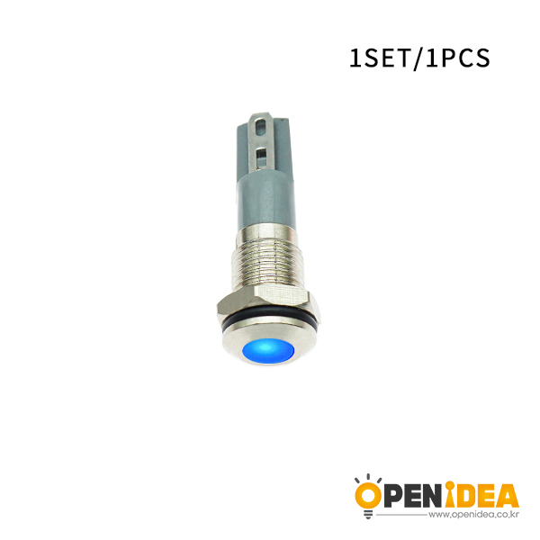 LED金属指示灯平头不带线 8mm12v-24v 蓝色 焊接脚  [SH003-015]