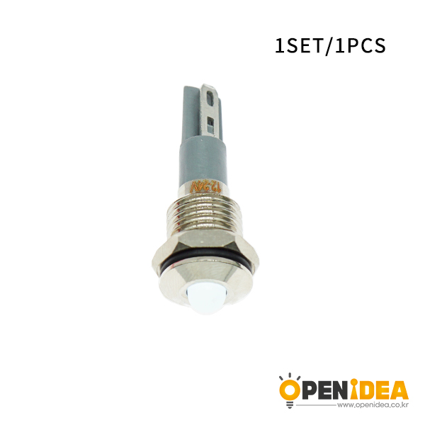  LED金属指示灯高头不带线 10mm12v-24v 白色 焊接脚 [SH003-028]