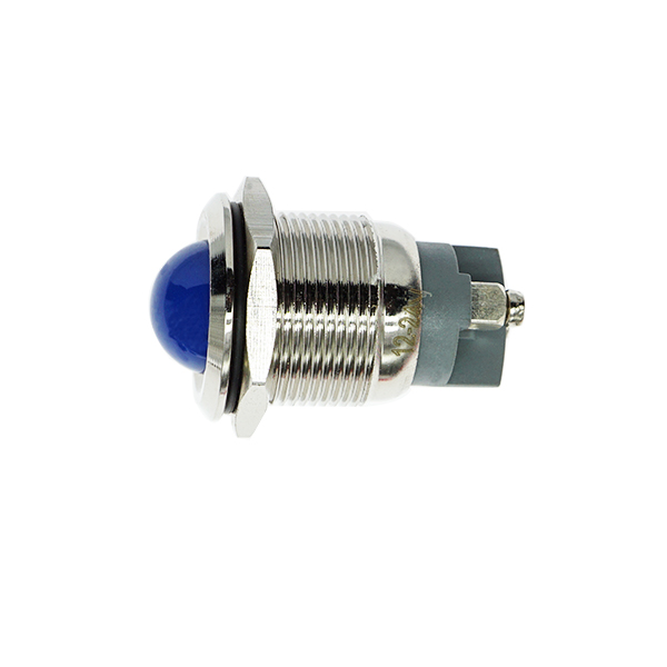 LED金属指示灯高头不带线 19mm12v-24v 蓝色 螺丝脚  [SH003-051]