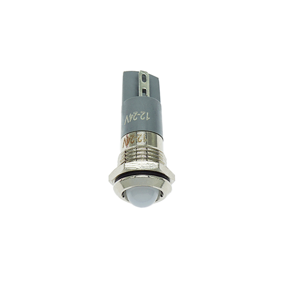 LED金属指示灯高头不带线 12mm12v-24v 白色 焊接脚  [SH003-036]