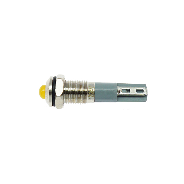  LED金属指示灯高头不带线 8mm12v-24v 黄色 焊接脚 [SH003-018]
