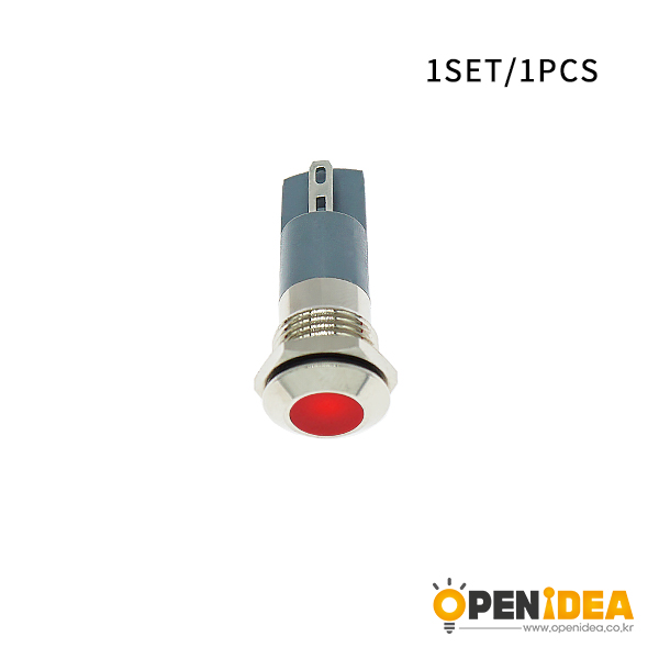 LED金属指示灯平头不带线 12mm12v-24v 红色 焊接脚  [SH003-029]