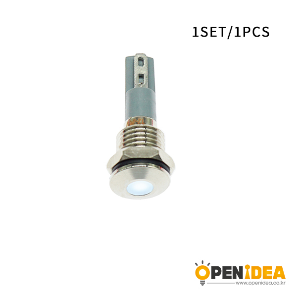 LED金属指示灯平头不带线 10mm12v-24v 白色 焊接脚  [SH003-024]