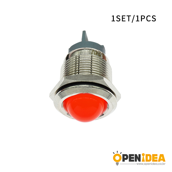 LED金属指示灯高头不带线 19mm12v-24v 红色 螺丝脚  [SH003-049]