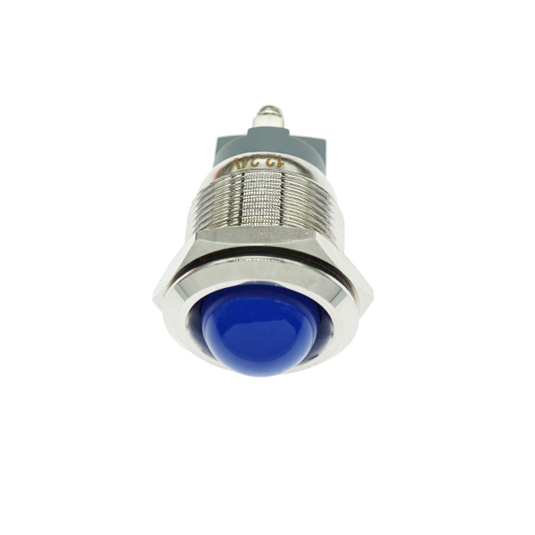 LED金属指示灯高头不带线 19mm12v-24v 蓝色 螺丝脚  [SH003-051]