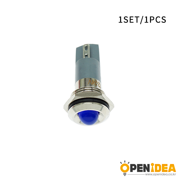 LED金属指示灯高头不带线 14mm12v-24v 蓝色 焊接脚  [SH003-043]