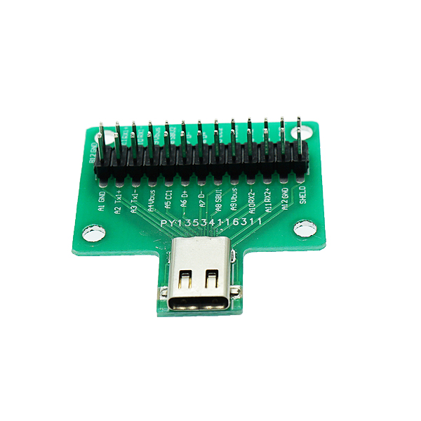 TYPE-C母头测试板USB 3.1带PCB板24P母座  带双排直针  [PA008-006]