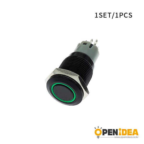 16-C1环带灯绿色(12V) 自锁/黑壳 16-18mm   [SH014-004]