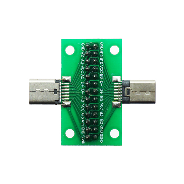 TYPE-C公母头测试板24P公转母座USB3.1  焊好座子+排针  [PA008-002]
