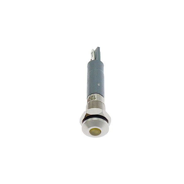 LED金属指示灯平头不带线 6mm12v-24v 黄色 焊接脚 [SH003-010]