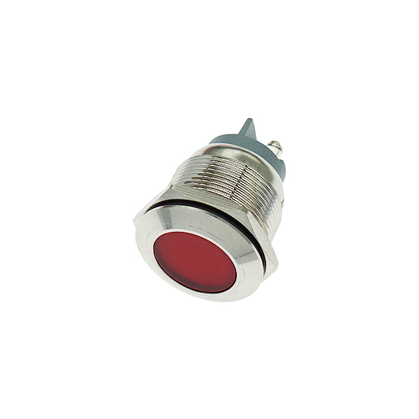 LED金属指示灯平头不带线 22mm12v-24v 红色 螺丝脚  [SH003-053]