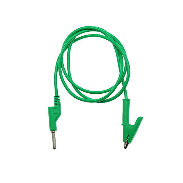 双头A-B夹线-硅胶线耐压1500电流10A长1米 绿色  [BD001-016]