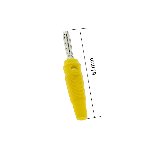 全铜镀镍免焊大电流4mm香蕉插头 黄色（1个） [CE010-015]