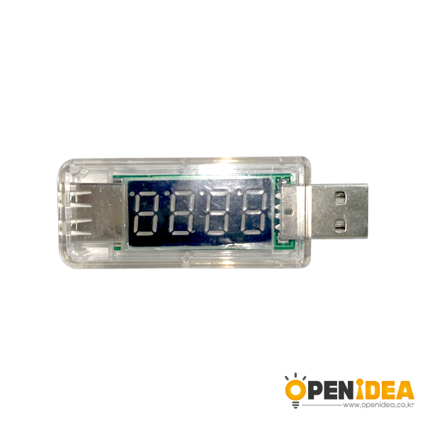 USB电压电流显示表头充电检测仪器充电器电流显示器接口测试模块 直式透明 [TI18-001]