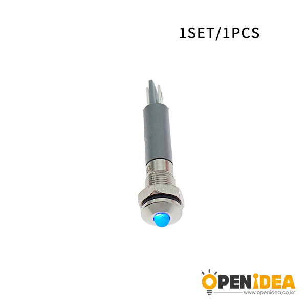 LED金属指示灯高头不带线 6mm12v-24v 蓝色 焊接脚  [SH003-063]