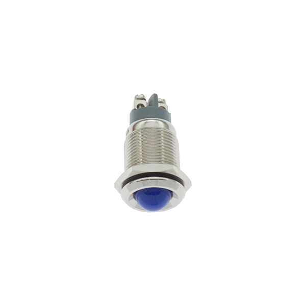 LED金属指示灯高头不带线 16mm12v-24v 蓝色 螺丝脚  [SH003-007]