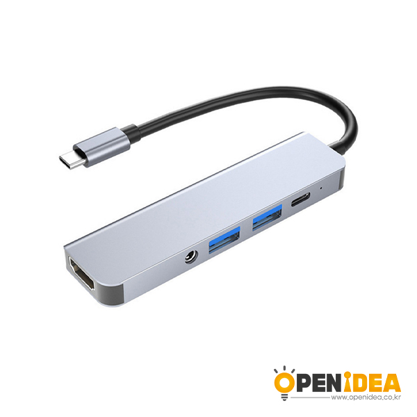 新款Type-C五合一扩展坞双USB3.0 PD快充HDMI多功能笔记本拓展坞[CD069-001]