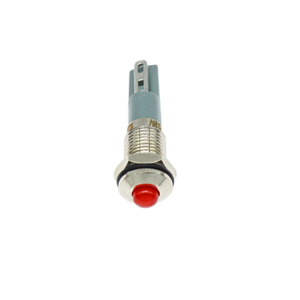  LED金属指示灯高头不带线 8mm12v-24v 红色 焊接脚  [SH003-017]
