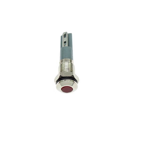  LED金属指示灯平头不带线 8mm12v-24v 红色 焊接脚  [SH003-013]