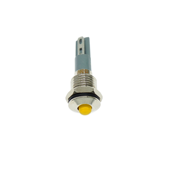 LED金属指示灯高头不带线 10mm12v-24v 黄色 焊接脚  [SH003-026]