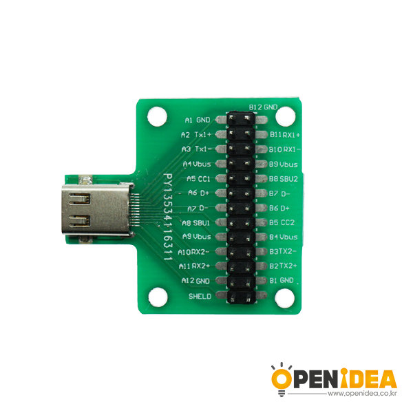 TYPE-C母头测试板USB 3.1带PCB板24P母座  带双排直针  [PA008-006]