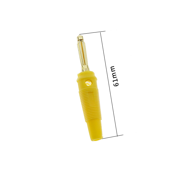 镀真金免焊大电流4mm香蕉插头 黄色（1个） [CE010-018]