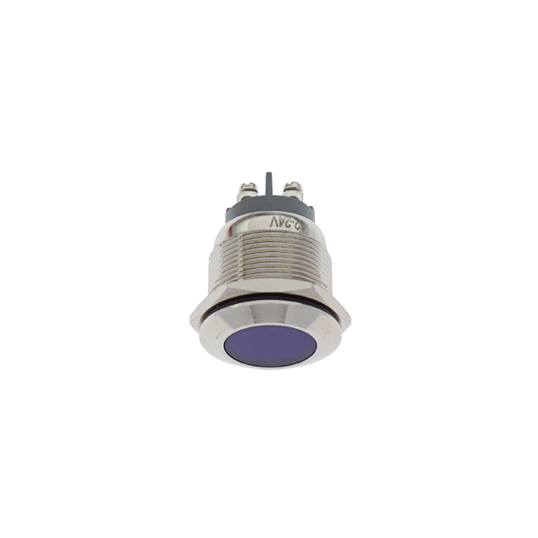 LED金属指示灯平头不带线 22mm12v-24v 蓝色 螺丝脚   [SH003-055]