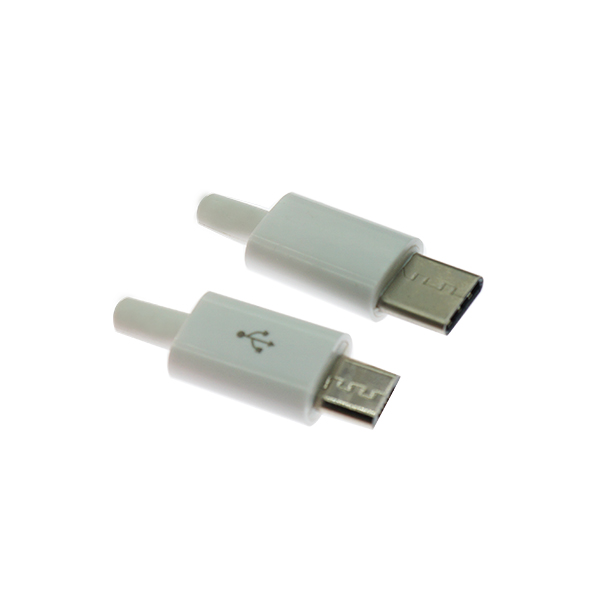 USBAM /micro 5P公+Type-c公1米1分2（白圆弹珠光外壳） [BL002-014]