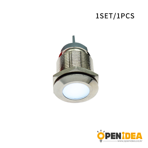 LED金属指示灯平头不带线 19mm12v-24v 白色 螺丝脚  [SH003-048]