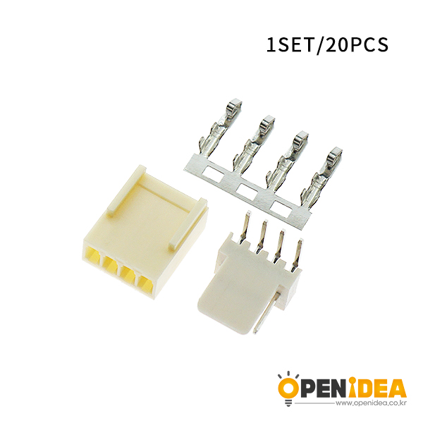 KF2510接插件2.54MM连接器 插头+弯直针座+端子4P   20套  [CE024-002]