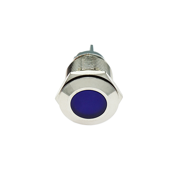 LED金属指示灯平头不带线 19mm12v-24v 蓝色 螺丝脚  [SH003-047]