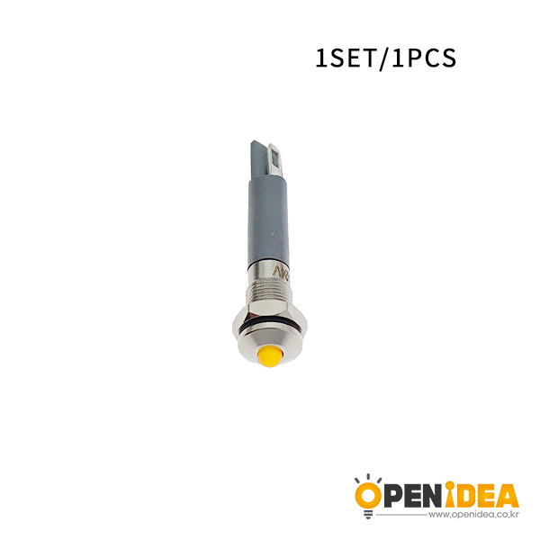 LED金属指示灯高头不带线 6mm12v-24v 黄色 焊接脚  [SH003-062]
