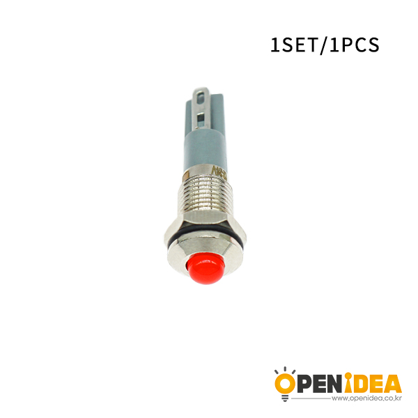  LED金属指示灯高头不带线 8mm12v-24v 红色 焊接脚  [SH003-017]