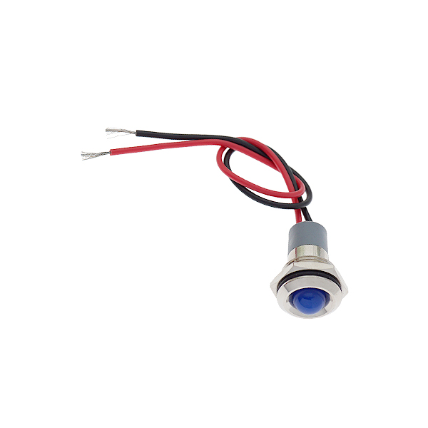 LED金属指示灯高头带线 14mm12v-24v 蓝色   [SH002-039]