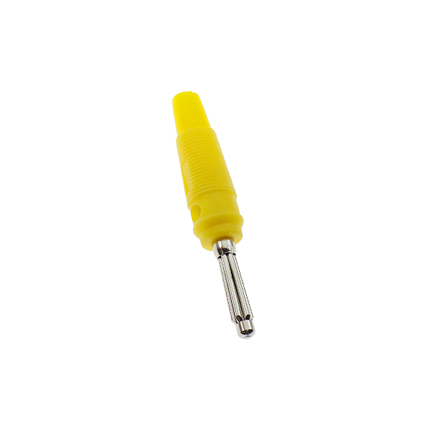 全铜镀镍免焊大电流4mm香蕉插头 黄色（1个） [CE010-015]