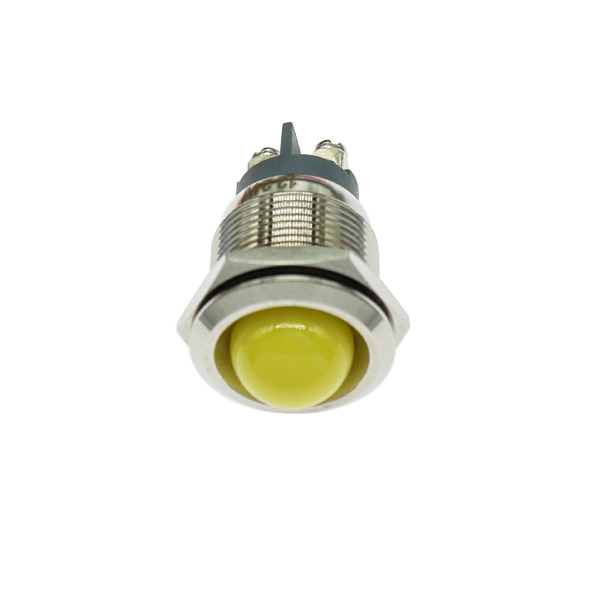 LED金属指示灯高头不带线 19mm12v-24v 黄色 螺丝脚  [SH003-050]