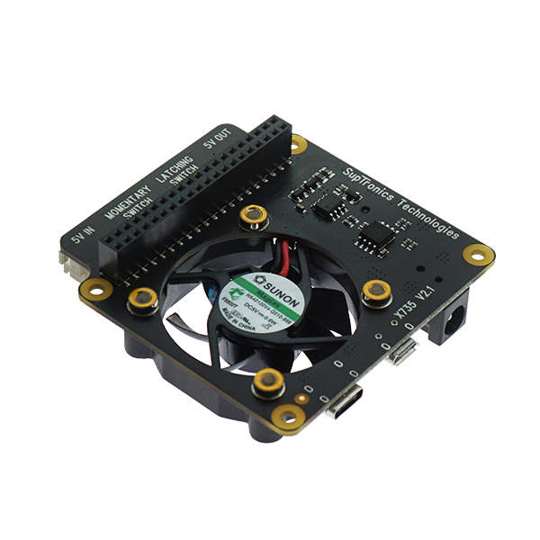 树莓派4 X735电源管理和温控风扇扩展板 带安全关机最大5V8A输出 [TZ08-007]