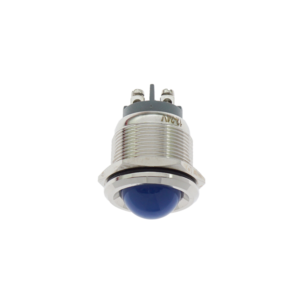 LED金属指示高头不带线 22mm12v-24v 蓝色 螺丝脚  [SH003-059]