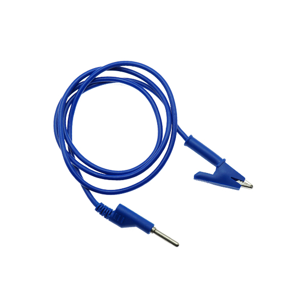 双头A-B夹线-硅胶线耐压1500电流10A长1米 蓝色   [BD001-015]