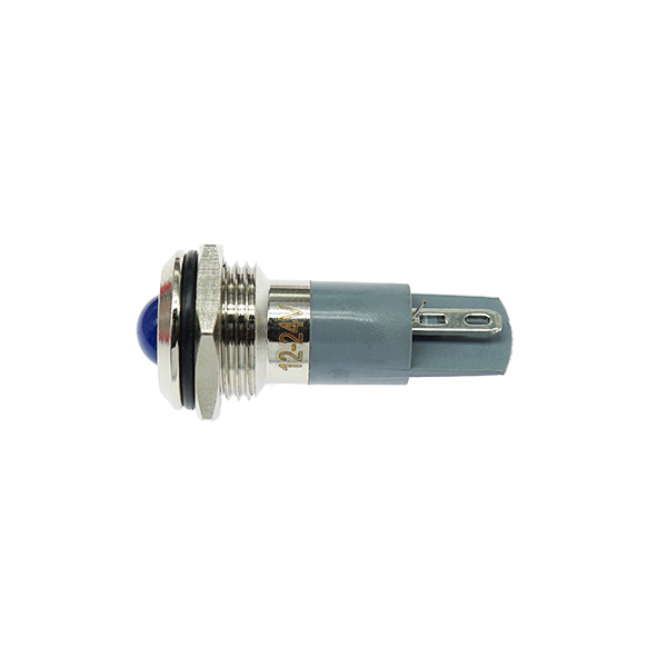 LED金属指示灯高头不带线 14mm12v-24v 蓝色 焊接脚  [SH003-043]